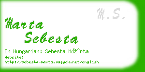 marta sebesta business card